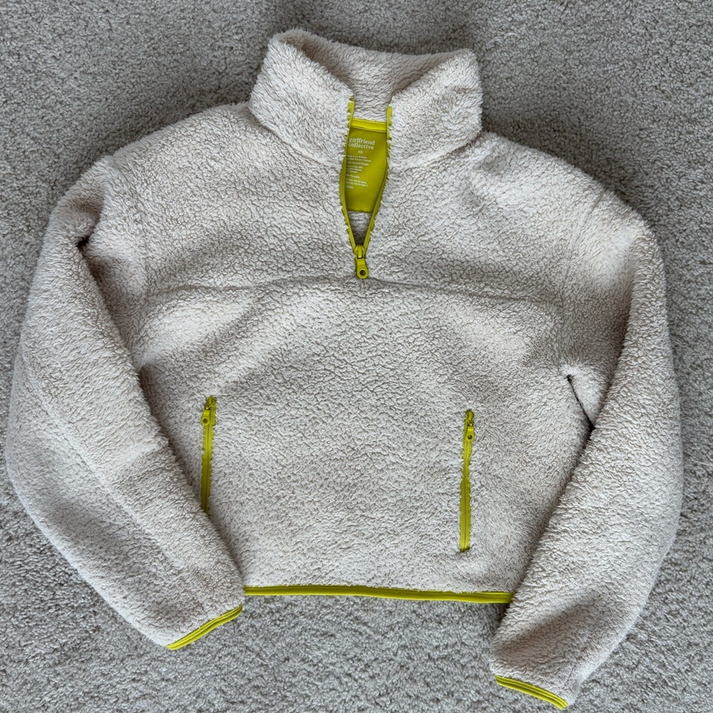 Girlfriend Collective Cropped Sherpa Half Zip